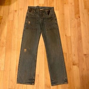 Women’s Rick Owens 2015 Fem Slab straight leg distressed jeans